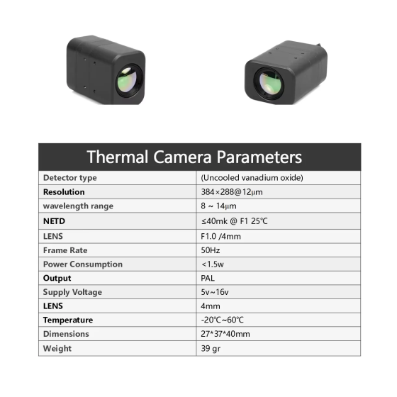 Hot Sales Thermal Imaging Camera IRC-384/640CA IR Analog Camera for RC Thermal  Module Analog signal